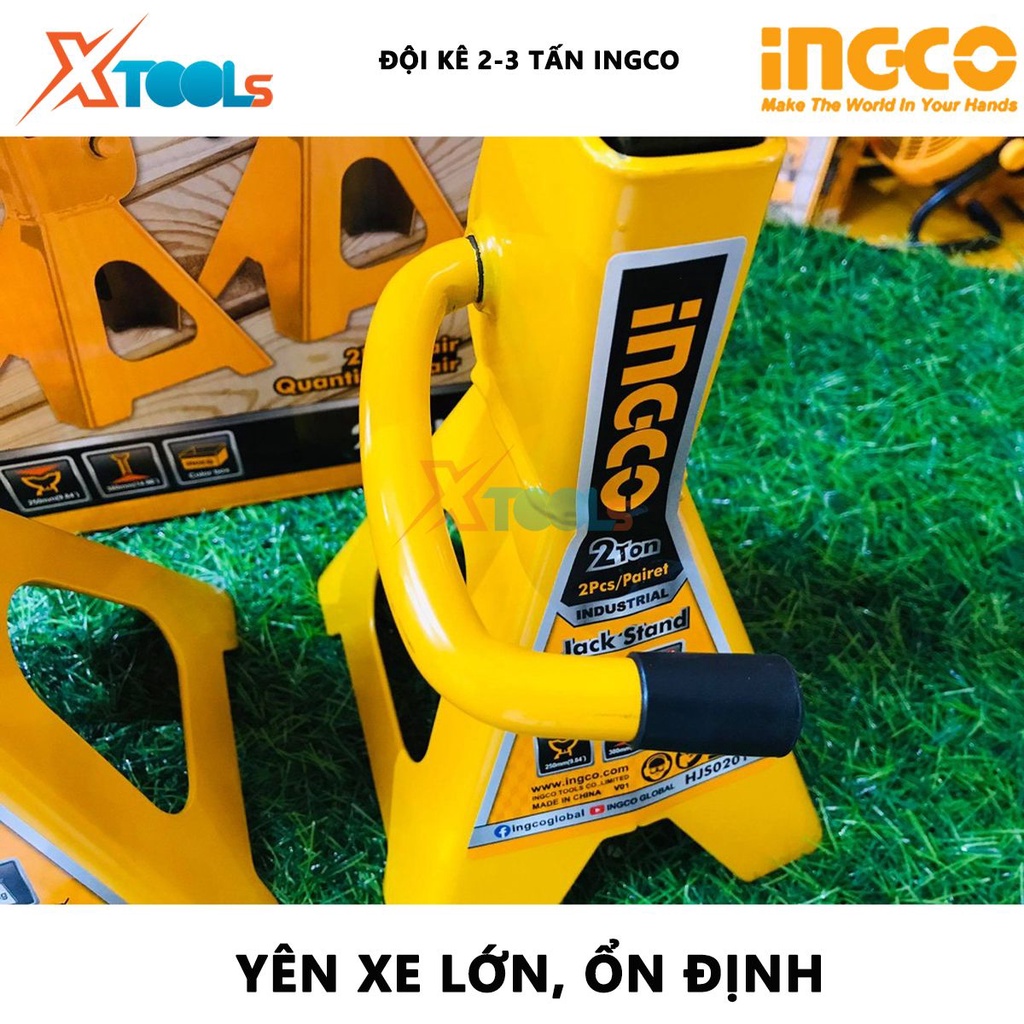 ĐỘI KÊ INGCO Đội kê ô tô Chiều cao tối thiểu 250-285mm Chiều cao tối đa 380-425mm nâng hàng hóa, vật khối lượng lớn, nân