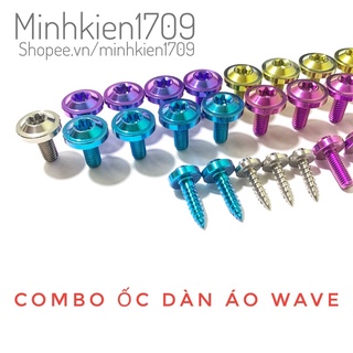 (GR5 XỊN) Combo full ốc titan dàn áo xe Wave nhỏ