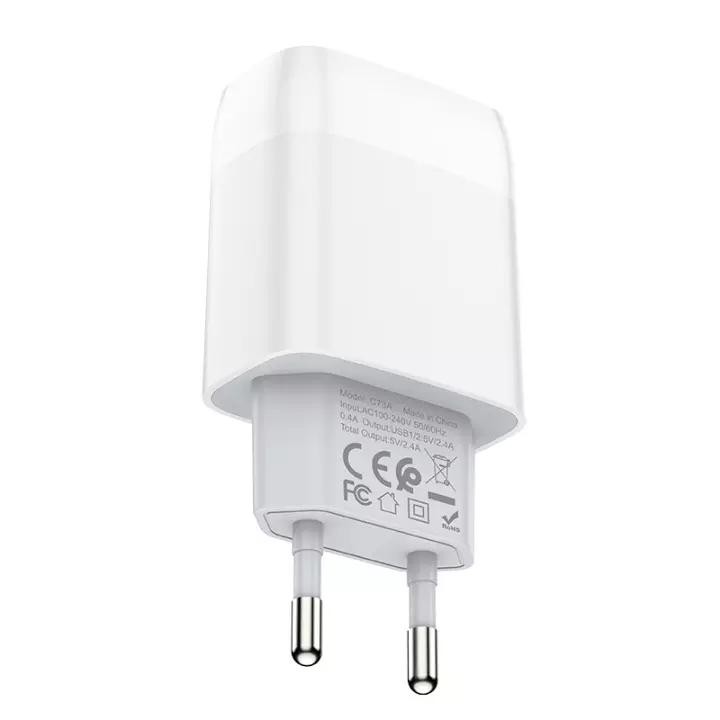 CỐC SẠC NHANH HOCO 2 CỔNG USB C73 - C73A