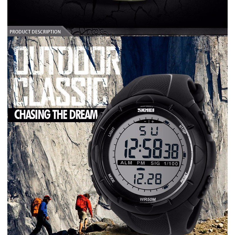 Đồng Hồ Điện Tử SKMEI Dây Da PU Chống Thấm Nước 30M 1025