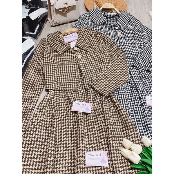 Sét dạ 2 món váy 2 dây và áo khoác ngoài 2 màu kèm ảnh thật _Tiệm của Ả | BigBuy360 - bigbuy360.vn