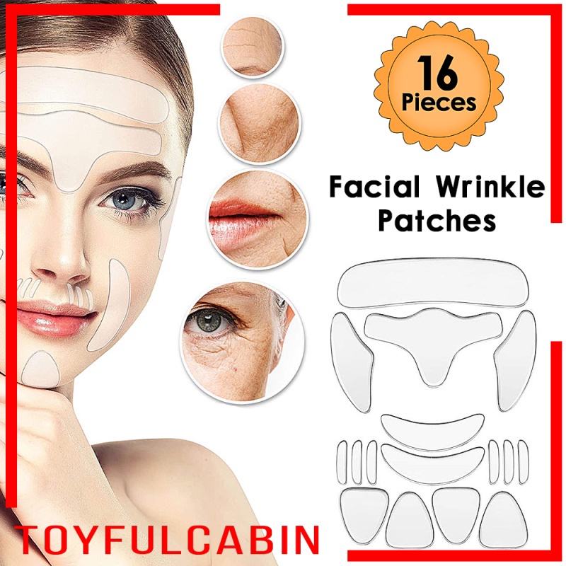 [Hàng mới về] Bộ 16 miếng dán xóa nếp nhăn cho khuôn mặt có thể tái sử dụng