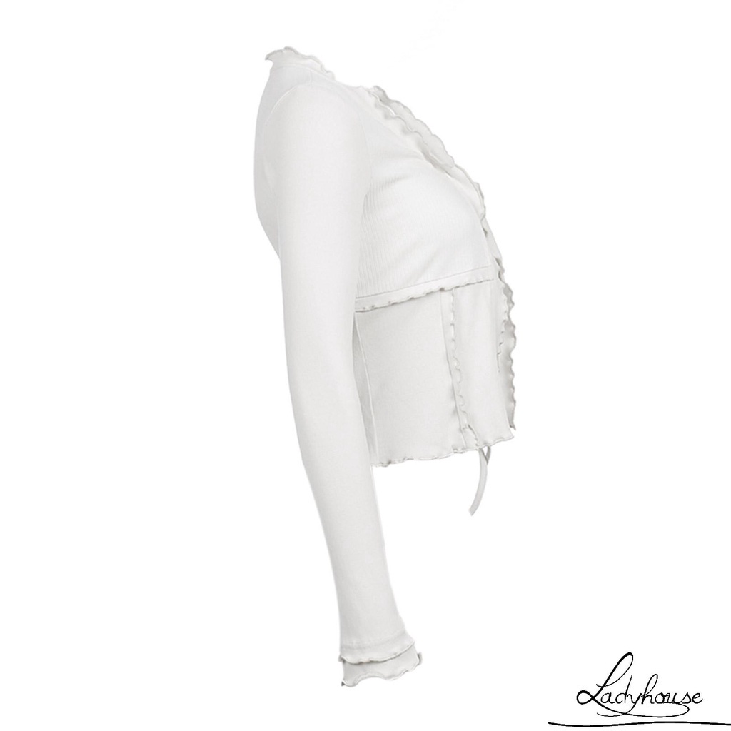 Áo Khoác Cardigan Tay Dài Cổ Chữ V Màu Trơn Thời Trang Cho Nữ