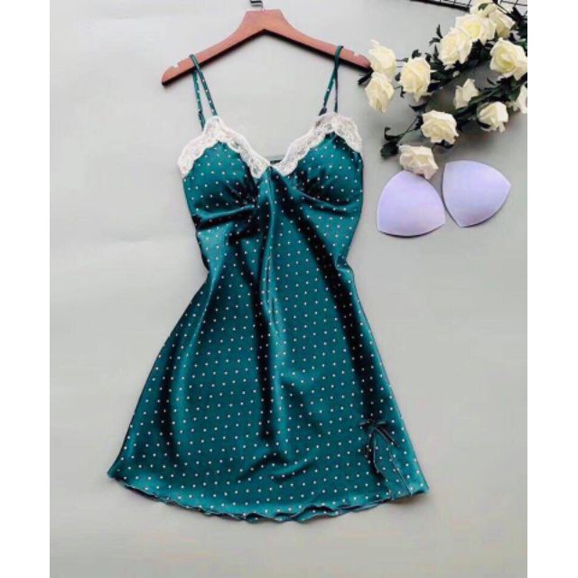 Váy ngủ Bi satin lụa hàng bán shop cao cấp