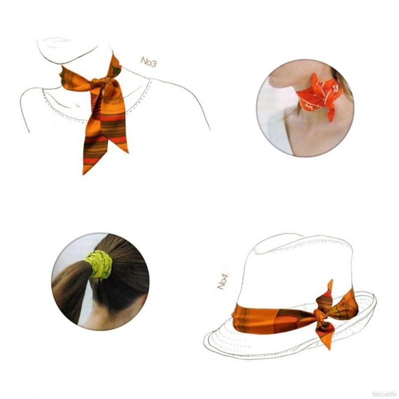 Khăn trang trí thắt nơ túi xách màu sắc sặc sỡ