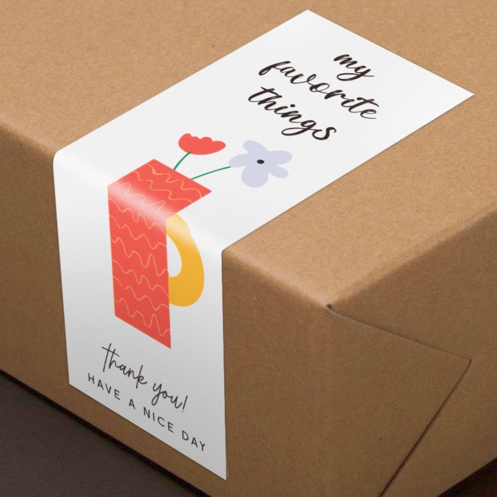 Cuộn 100 Nhãn Dán Trang Trí Sổ Tay In Chữ Thank You Độc Đáo