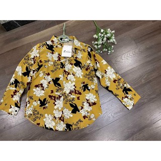 ÁO SƠ MI LỤA HOA VÀNG