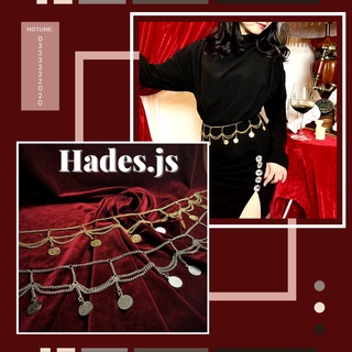 Đai nịt đầm xích đồng xu hy lạp cá tính - Belt thắt lưng sang chảnh bohemian belly dance - Hades.js