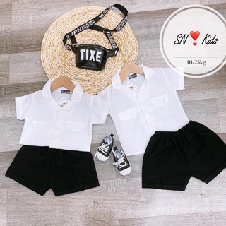 Bộ đũi vest 6 cúc bé trai