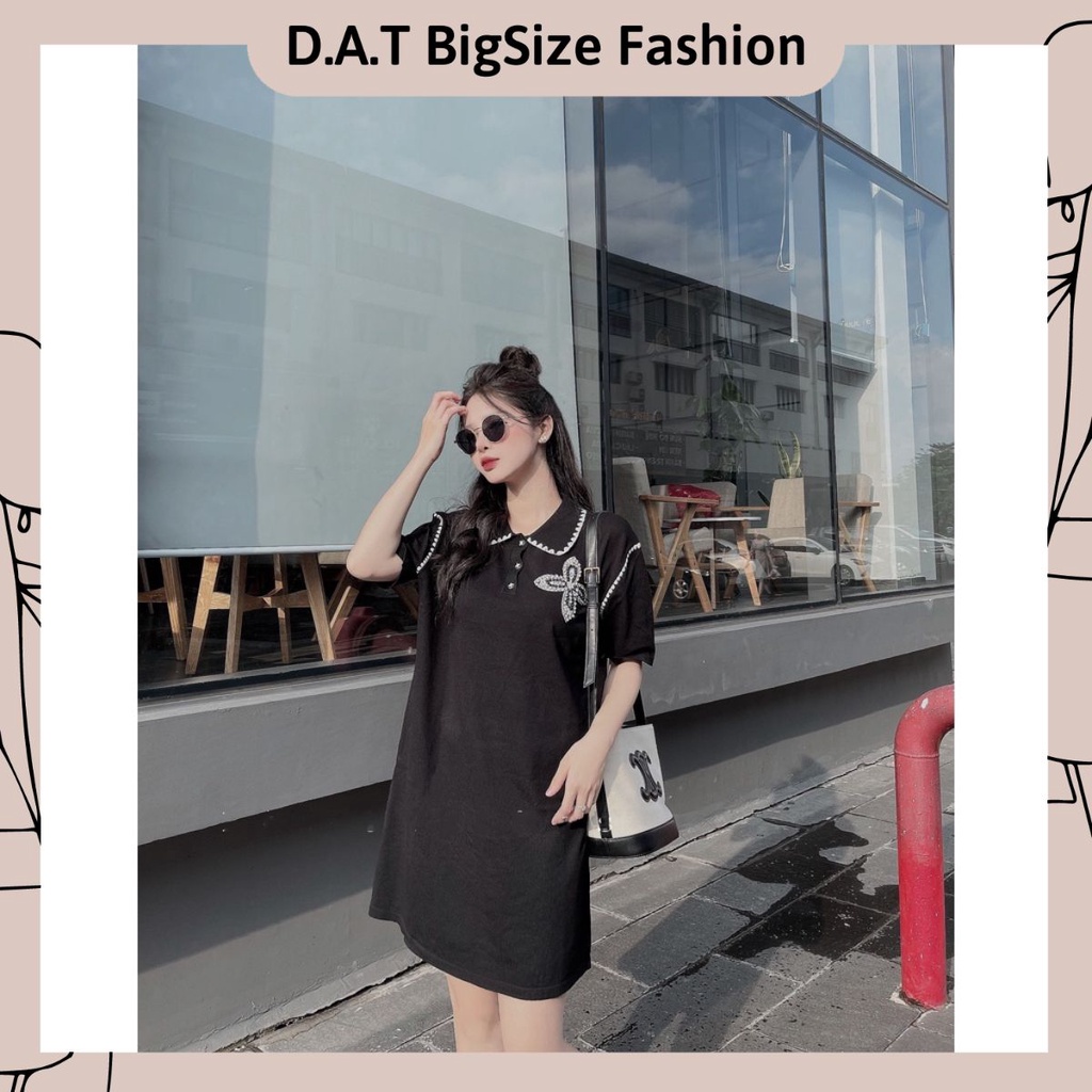 ĐẦM SUÔNG - VÁY SUÔNG PHỐI HOA NGAY NGỰC , ĐẦM BIGSIZE FORM RỘNG , CHẤT THUN POLY 2 DA CO DÃN 50-90kg