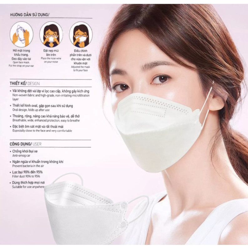 Khẩu trang kf94 4d y tế vải mask - PHUKIENTUILOC - PKTL-KT01