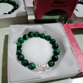 (Ảnh thật) vòng đá phong thuỷ mic tì hưu bạc