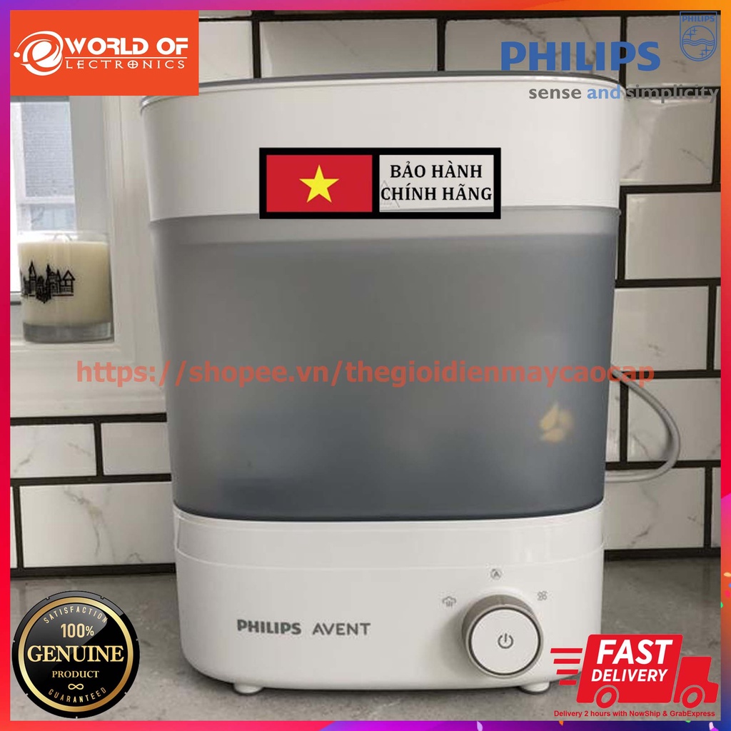 Máy tiệt trùng Philips Avent SCF293 dùng tiệt trùng đồ nhựa, bình sữa, núm vú, ty ngậm và dụng cụ hút sữa bằng tay