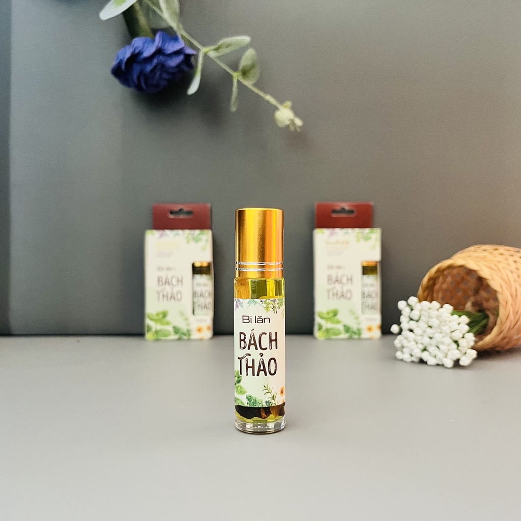 Chai Tinh Dầu Bi Lăn Bách Thảo Vina Tươi 10ml Dầu Lăn Thảo Dược Bạc Hà, Đinh Hương, Long Não