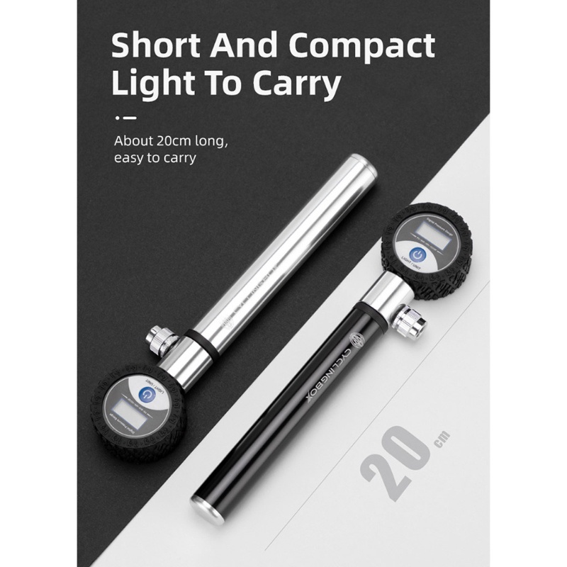 QQ Bơm Xe Đạp Leo Núi Kỹ Thuật Số Kèm Đồng Hồ Đo Áp Suất