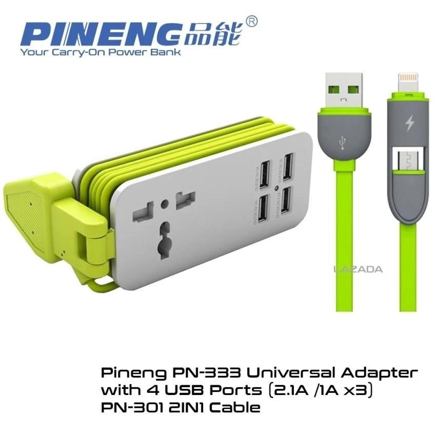 Ổ cắm điện pn-333 với 4 cổng usb 5.1a kèm cổng sạc