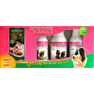 Combo 3 chai xông tắm cho mẹ Tabame -  tặng kèm 1 chai tắm bé Amibebe