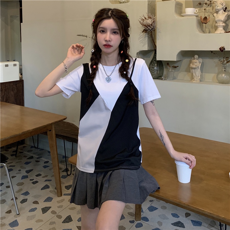 SUXI Áo Thun Tay Ngắn Cổ Tròn Thời Trang Mùa Hè Cho Nữ