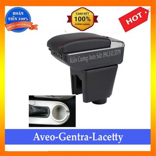 Hộp tỳ tay Chevrolet Aveo / Gentra / Lacetti cao cấp tích hợp 7 cổng sạc USB - Bảo hành 12 tháng