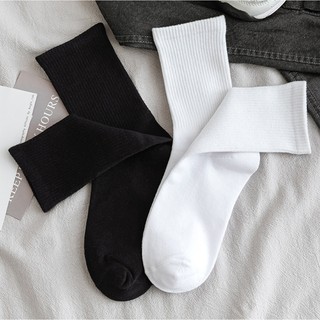 TẤT cổ cao nam nữ ĐEN TRẮNG BASIC