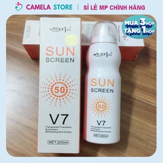 Xịt chống nắng Sun Screen V7 200ml nâng tone trắng da chống nước không bết dính SPF50