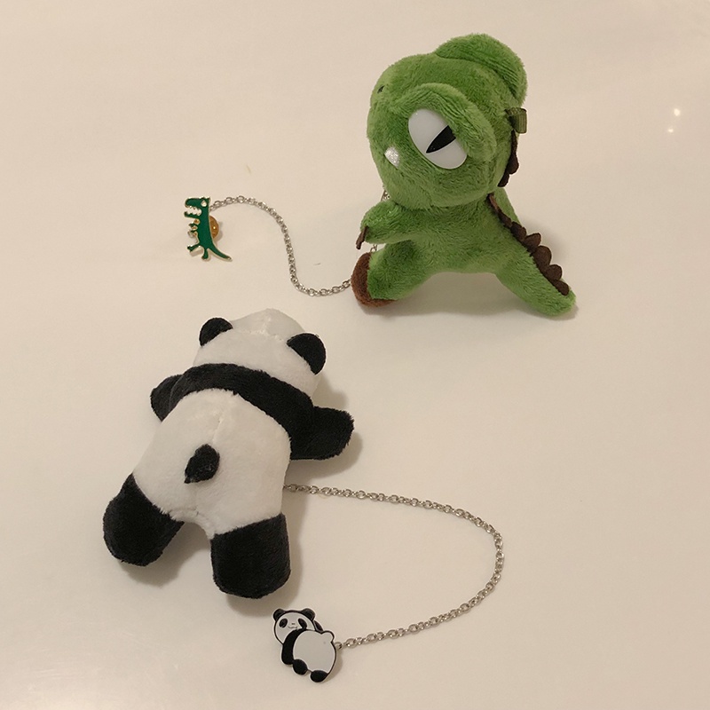 Ghim cài áo hình gấu trúc hoạt hình nhồi bông phong cách Nhật Bản dễ thương dành cho nữ