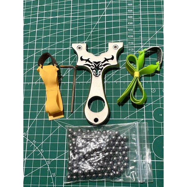 Ná Cao Su Trâu inox loại đẹp (Tặng 2 thun + 1 gói bi)