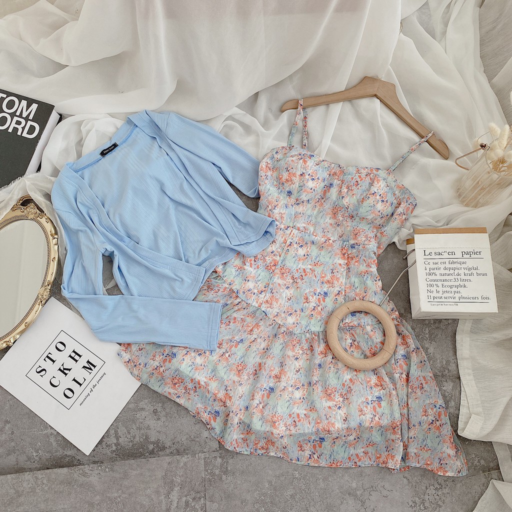 Đầm nữ chất vải đẹp, đầm nữ xòe phong cách tiểu thư, nữ tính, hàng đẹp bán shop, phom dưới 54kg-tùy chiều cao | BigBuy360 - bigbuy360.vn