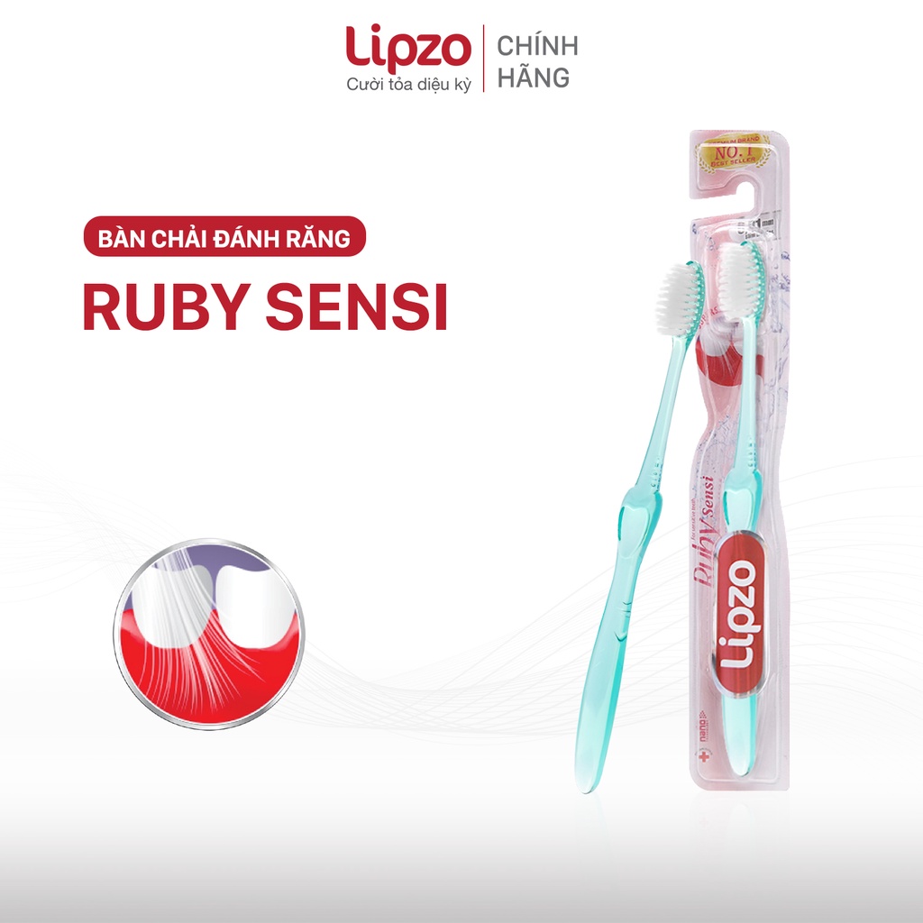 Bàn Chải Đánh Răng Lipzo Ruby Sensi Phù Hợp Phụ Nữ Men Răng Yếu