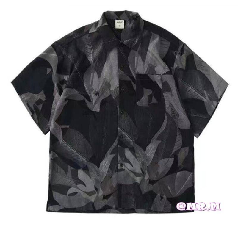 Áo Sơ Mi Nam Ngắn Tay Họa Tiết Hoa Văn