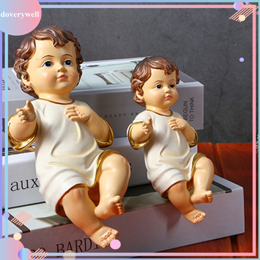 Mô hình Chúa Jesus sơ sinh bằng nhựa resin trang trí nhà cửa dịp lễ giáng sinh