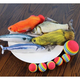 Đồ Chơi Cá Nhồi Bông 3D Catnip Cao Cấp Cho Mèo Cưng