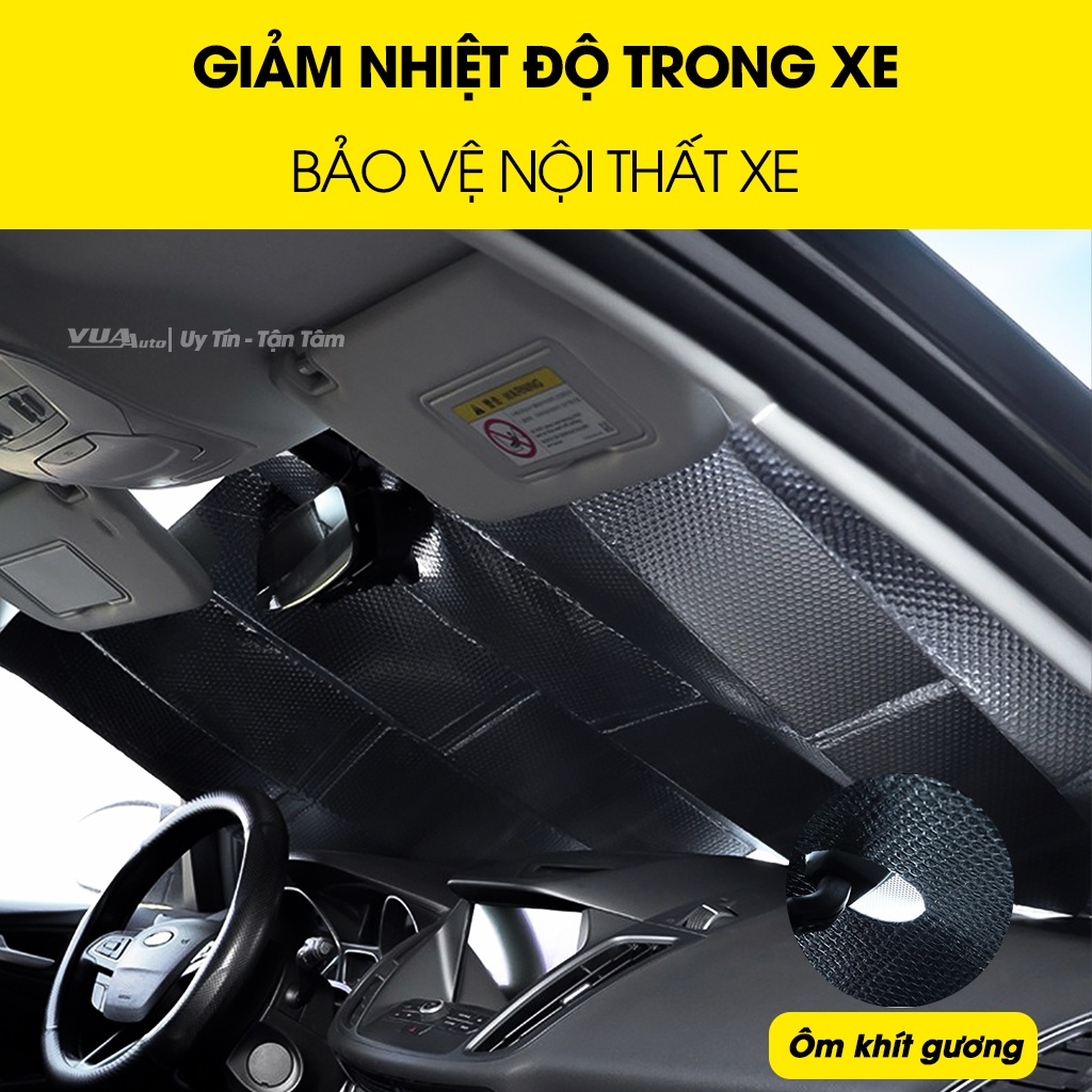 Tấm che nắng kính lái ô tô VuaAuto cao cấp chắn nắng chống nóng kính trước hiệu quả gấp gọn tiện lợi hợp với các loại xe
