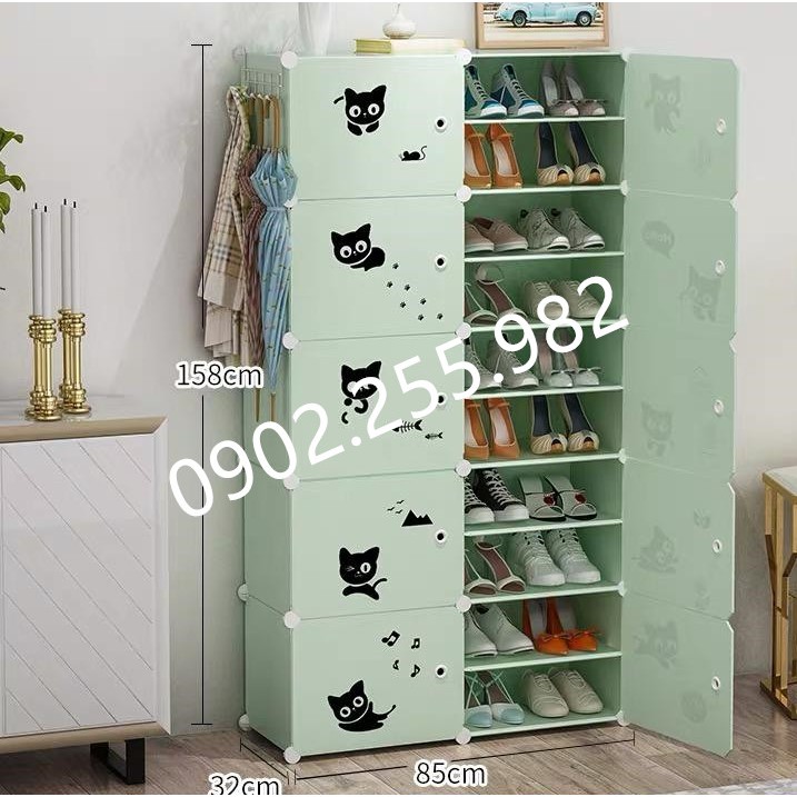 TỦ NHỰA LẮP GHÉP ĐỂ GIÀY 20 Ô ( chia ô ) ĐA NĂNG ĐỂ ĐƯỢC 40 ĐÔI GIÀY.