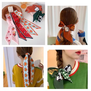 Dây lụa cột tóc buộc tóc nữ đa năng dài 88cm hoa văn cực xinh