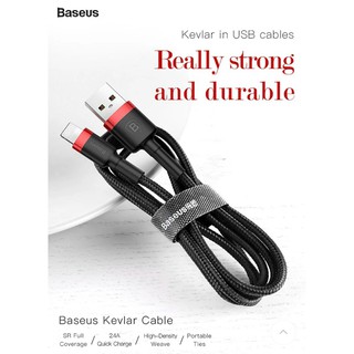 cáp sạc nhanh dây dù Baseus Kevlar 2m chân Lightning cho IPhone IPad - Phụ Kiện Chi Hà