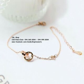 Lắc chân titan 2 nhẫn lồng LV