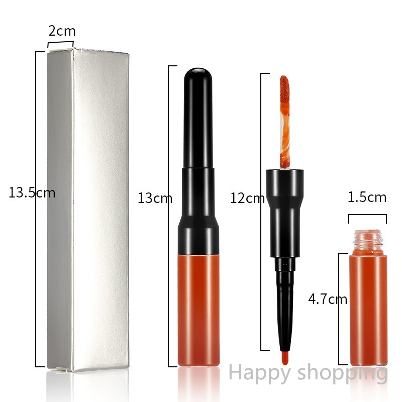 (Hàng Mới Về) Son Môi Kiêm Bút Kẻ Viền Môi 2 Trong 1 Lâu Trôi Màu Sắc Thời Trang | BigBuy360 - bigbuy360.vn