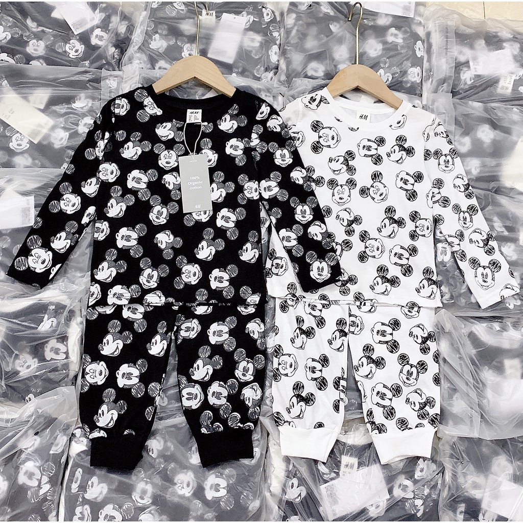 SET MICKEY TRẮNG ĐEN CHO BÉ TRAI BÉ GÁI