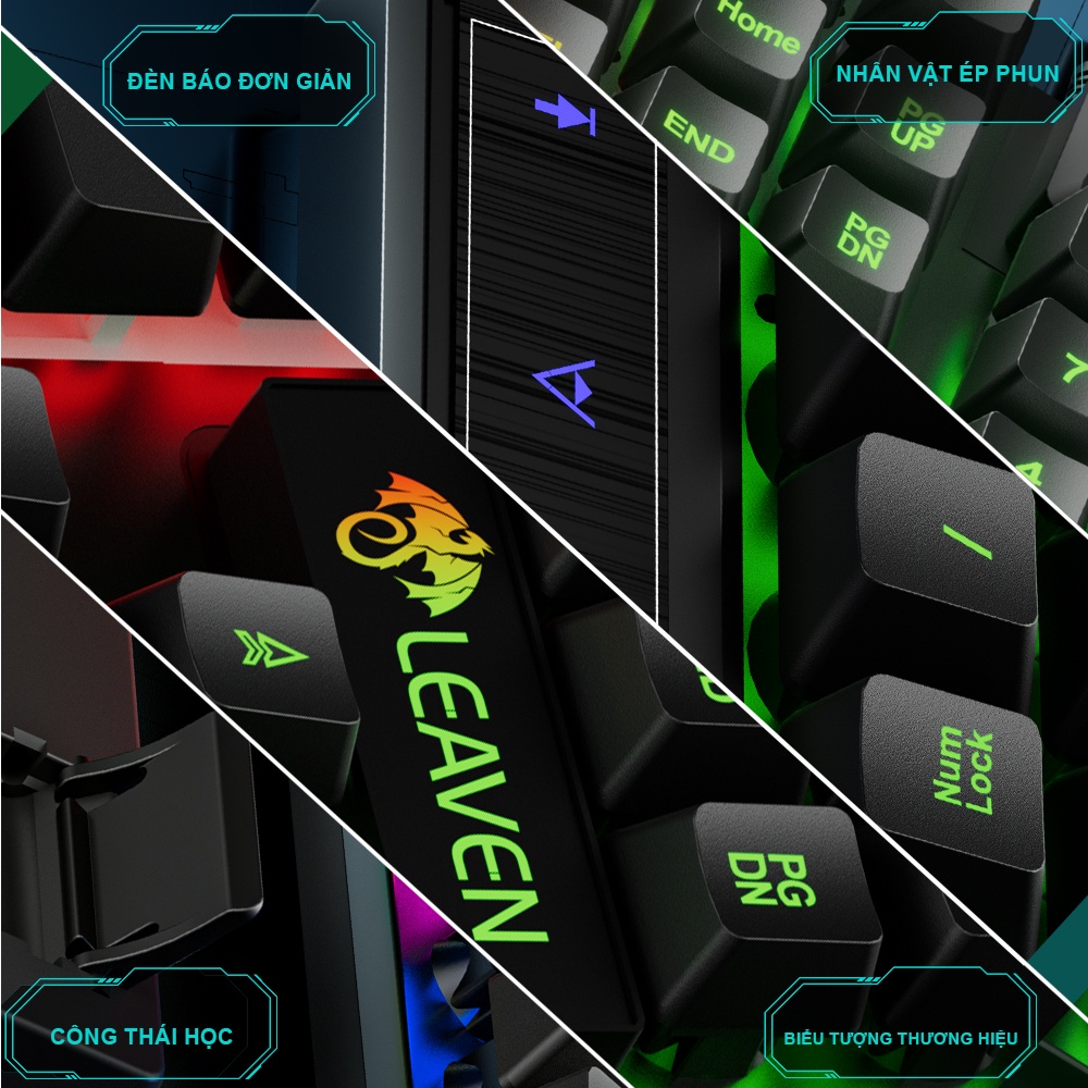 Bộ bàn phím chơi game có dây kèm chuột máy tính với đèn LED 7 màu ấn tượng D320 | BigBuy360 - bigbuy360.vn