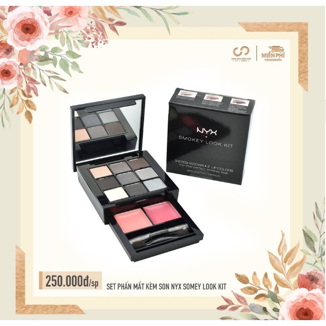 Set Phấn Mắt Kèm Son Nyx-Smokey Look Kit