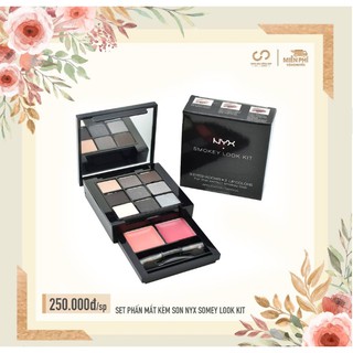 Set phấn mắt kèm son nyx-smokey look kit