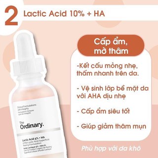 Tinh chất tẩy tế bào chết The Ordinary Lactic Acid 5% + HA (30mL)