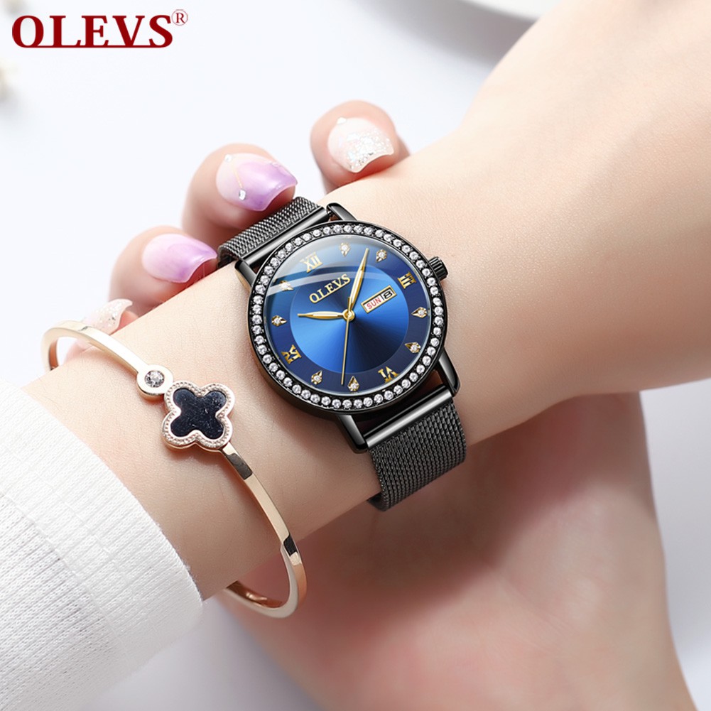 Đồng hồ OLEVS 5881 nữ dây đeo thép không gỉ chống nước phong cách thời trang