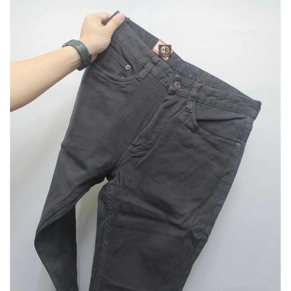 Quần KAKI Nam Cao Câp Màu ghi KA-07 Mẫu trơn, Dáng đứng, ôm nhẹ, Chất vải co giãn - DOKI