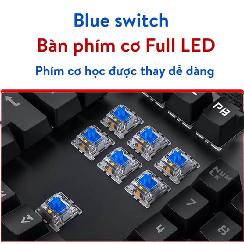 Bàn phím cơ Coputa Bàn phím máy tính laptop gaming Full LED RGB ZK-4