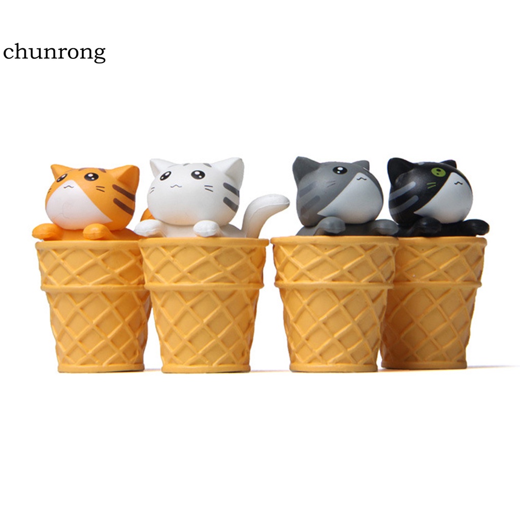 Đồ chơi mô hình mèo ăn kem nhỏ xinh thân thiện với môi trường giáo dục sớm cho trẻ em