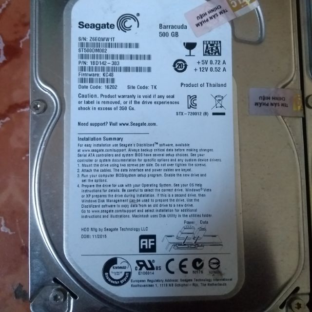 Ổ cứng hdd 500gb giá 250k