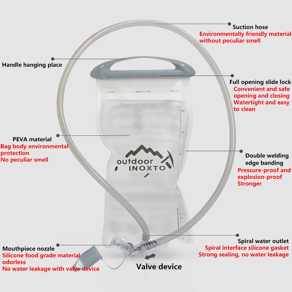 Ba Lô Đựng Nước 1.5L/2L Thiết Kế Gấp Gọn Tiện Dụng Cho Hoạt Động Ngoài Trời