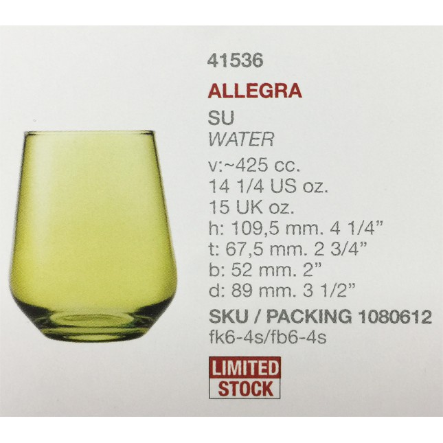 GIÁ SỈ TẠI XƯỞNG Bộ 6 cốc ly sinh tố bầu tròn khum trứng Thổ Nhĩ Kỳ Deli Tumber Hi Ball Allegra lỡ 325ml-425ml-41536